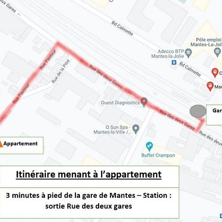 Appartement F2 De Haut Standing En Hypercentre Avec Jardin Prive A 270 M De La Gare De Mantes ! Ngoại thất bức ảnh
