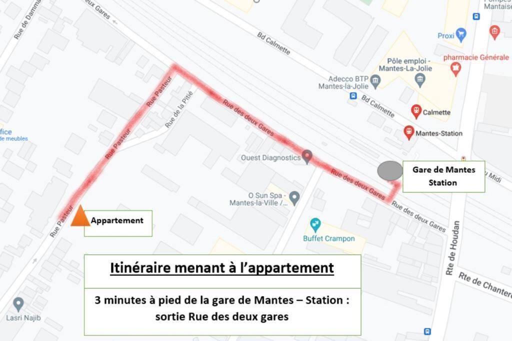 Appartement F2 De Haut Standing En Hypercentre Avec Jardin Prive A 270 M De La Gare De Mantes ! Ngoại thất bức ảnh